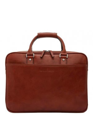 15.6 inch leren laptoptas Verona cognac