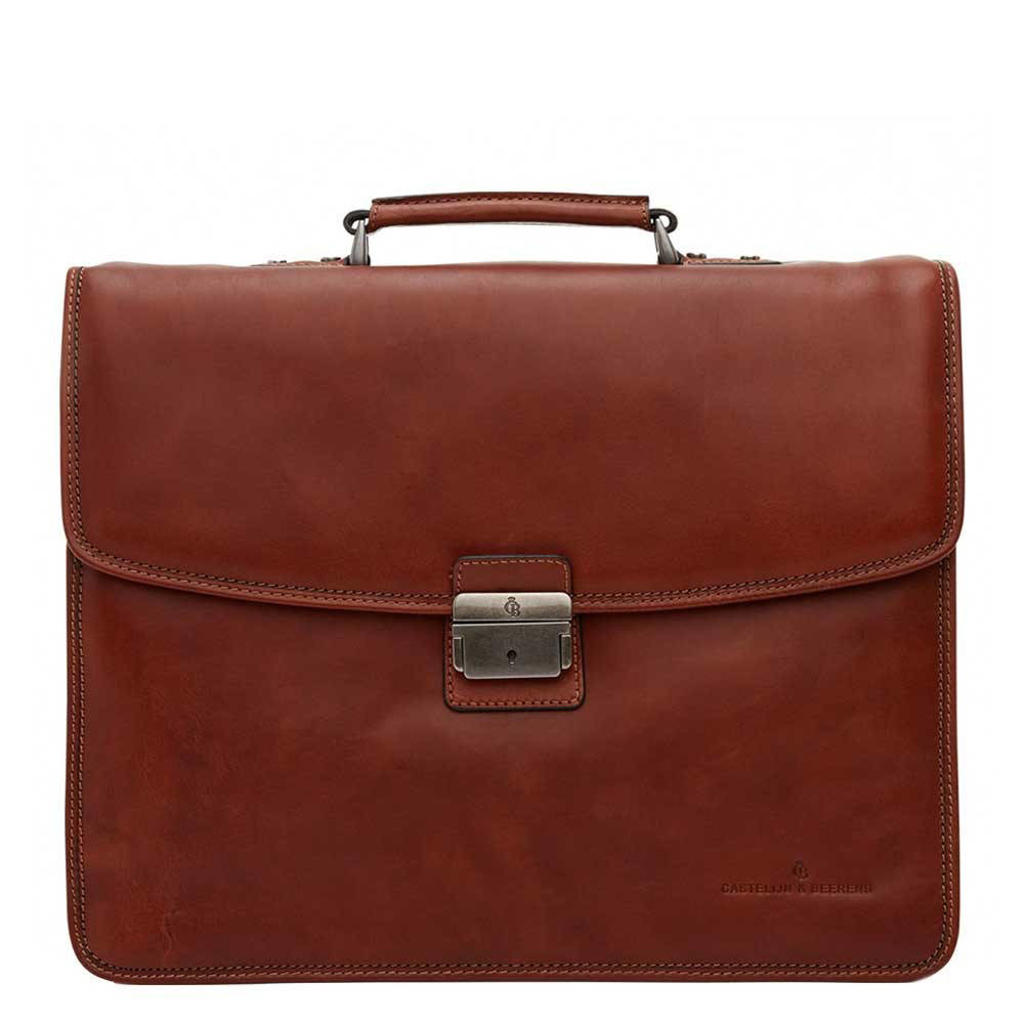Castelijn & Beerens 15.6 inch laptoptas Verona cognac