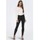 JDY coated high waist skinny broek JDYNEWTHUNDER zwart