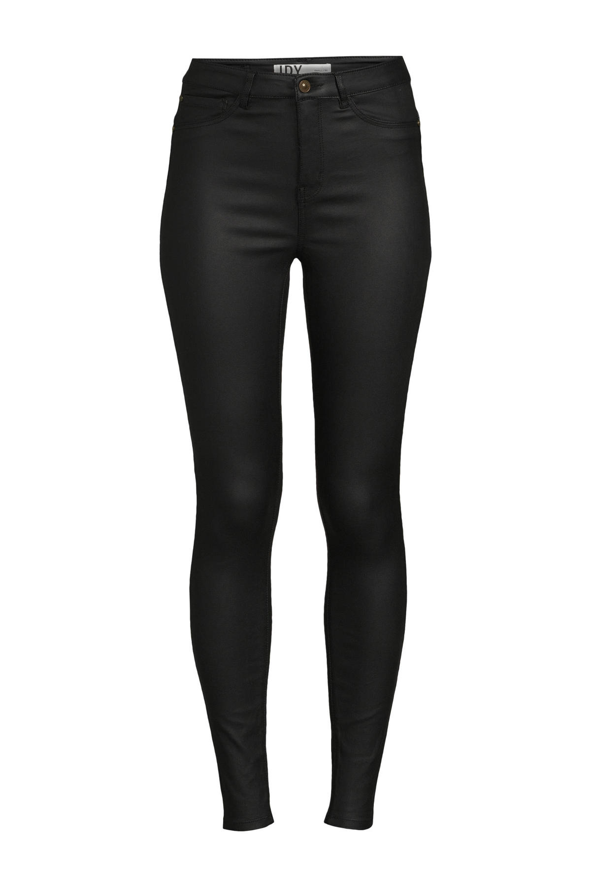 JDY coated high waist skinny broek JDYNEWTHUNDER zwart | wehkamp
