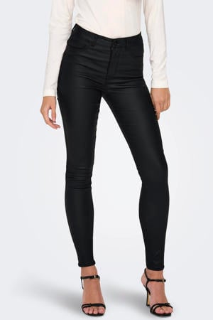 coated high waist skinny broek JDYNEWTHUNDER zwart