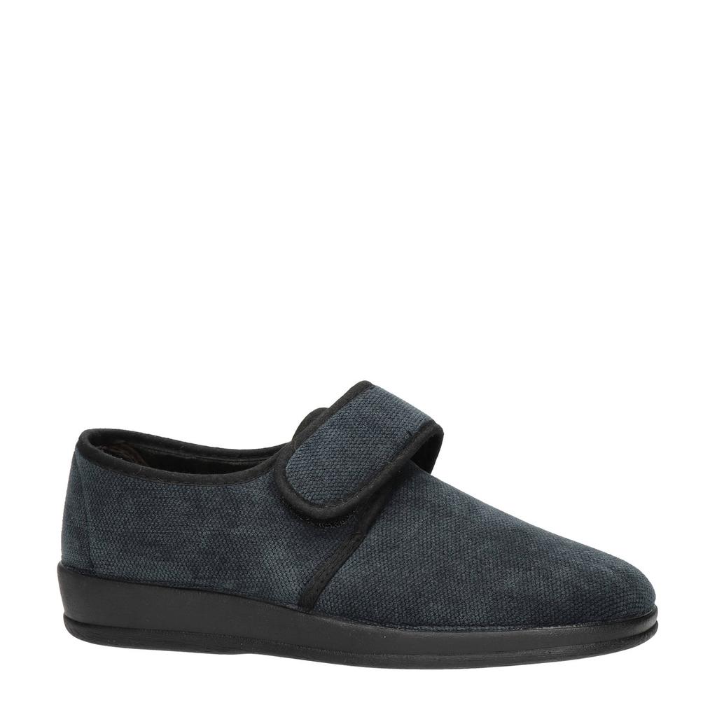 Zwarte heren Nelson Home pantoffels van textiel