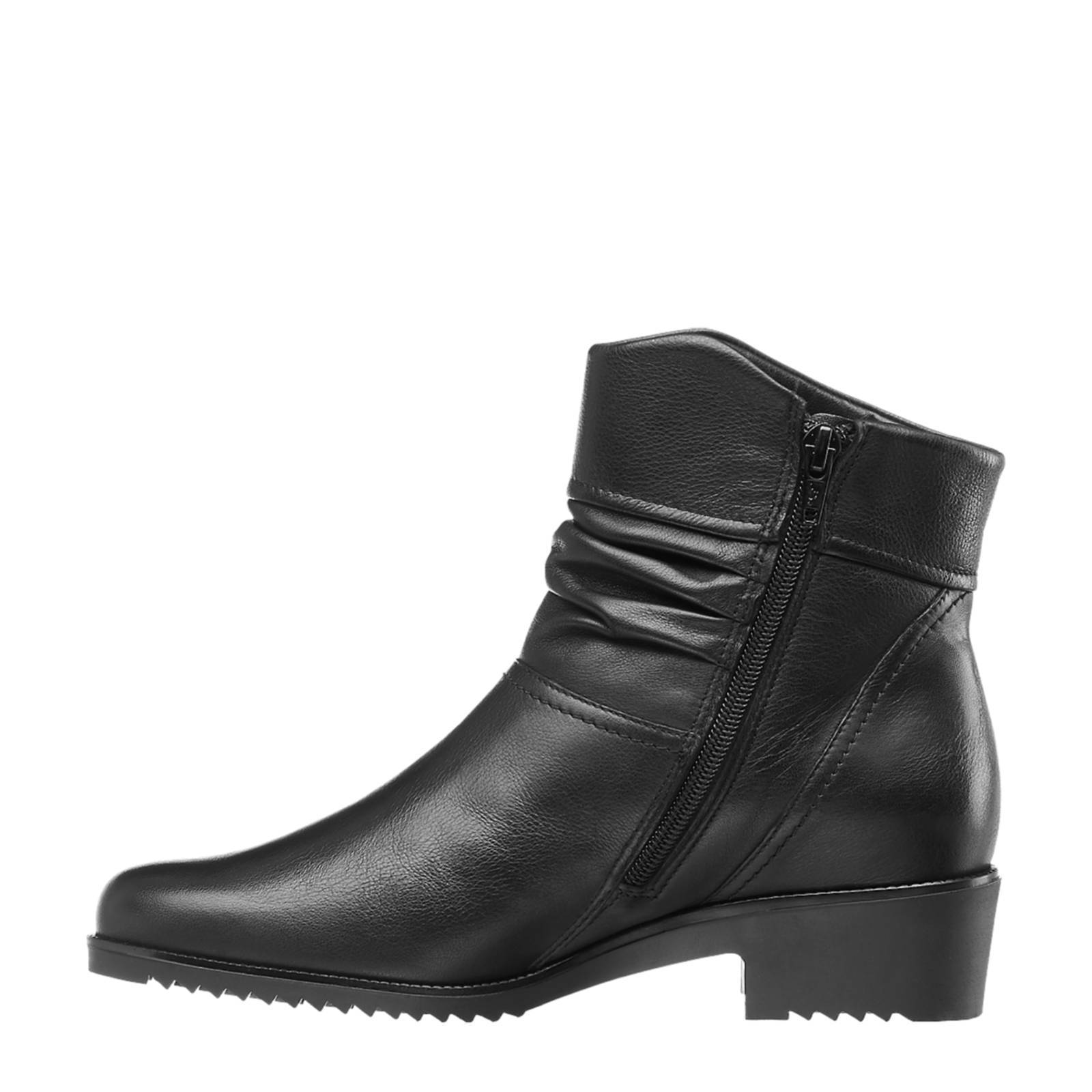 Medicus leren enkellaarzen zwart | wehkamp