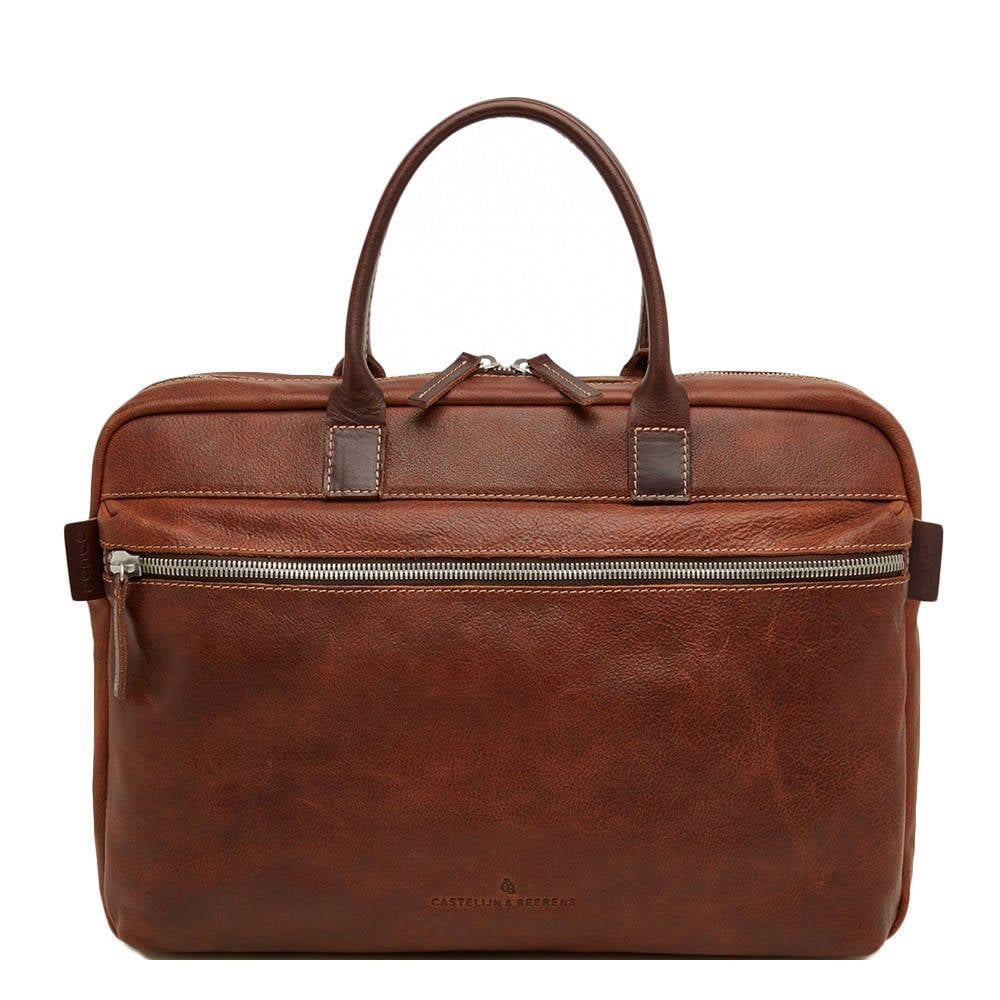 Castelijn Beerens 15.6 inch leren laptoptas Renee Rein cognac