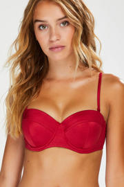 thumbnail: Hunkemöller voorgevormde voorgevormde strapless push-up bikinitop Lola rood
