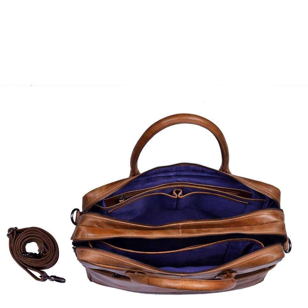 DSTRCT 15.6 inch laptoptas Fletcher Street cognac wehkamp