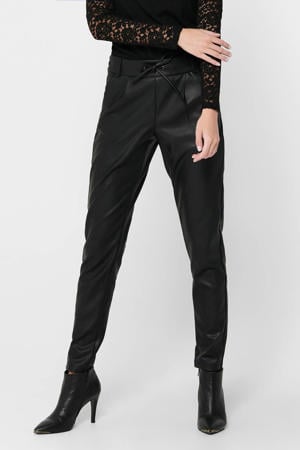 coated tapered fit broek ONLPOPTRASH zwart