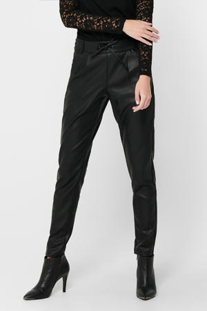 coated tapered fit broek ONLPOPTRASH zwart
