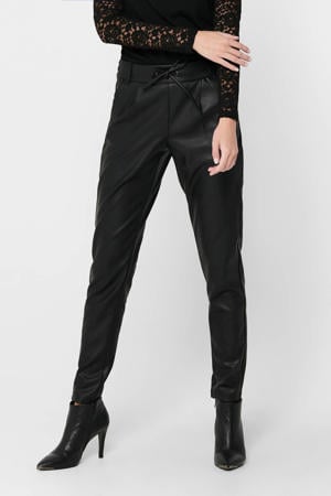 coated tapered fit broek ONLPOPTRASH zwart