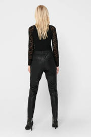 thumbnail: ONLY coated tapered fit broek ONLPOPTRASH zwart