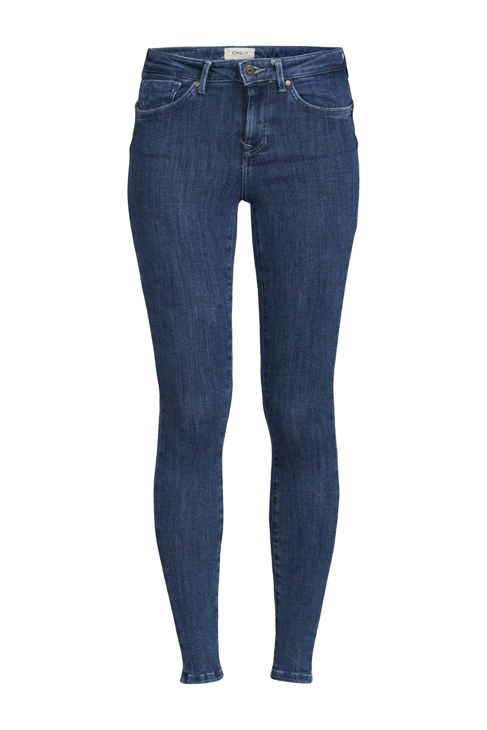 Only Power Mid Push Up Sk Rea3223 Jeans , Blauw, Dames online kopen