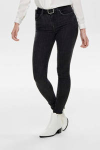 Grijze dames ONLY push-up skinny jeans van duurzaam stretchdenim met regular waist en rits- en knoopsluiting