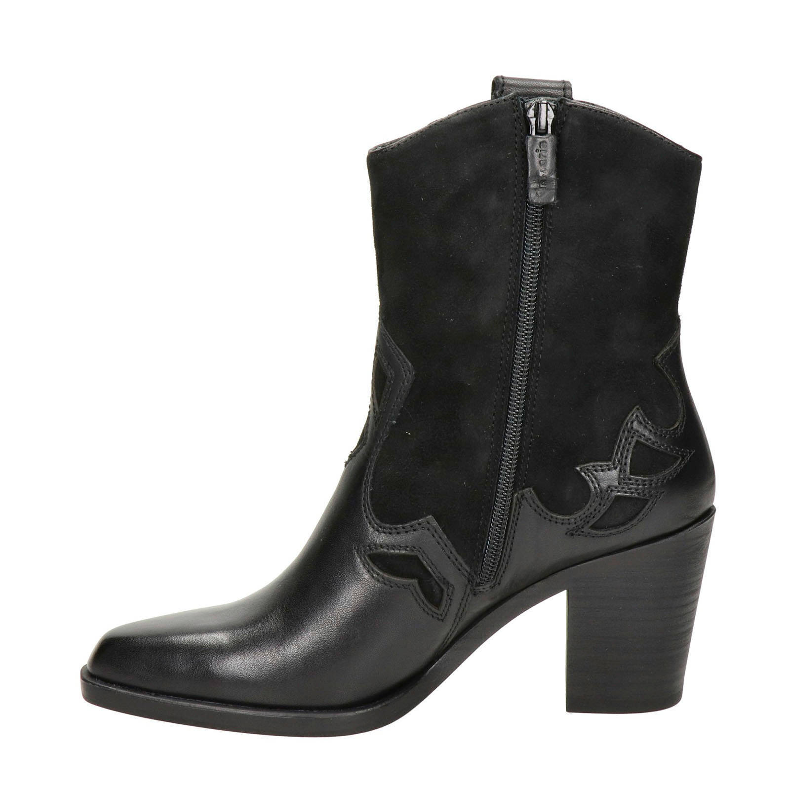 Tamaris leren cowboylaarzen zwart | wehkamp