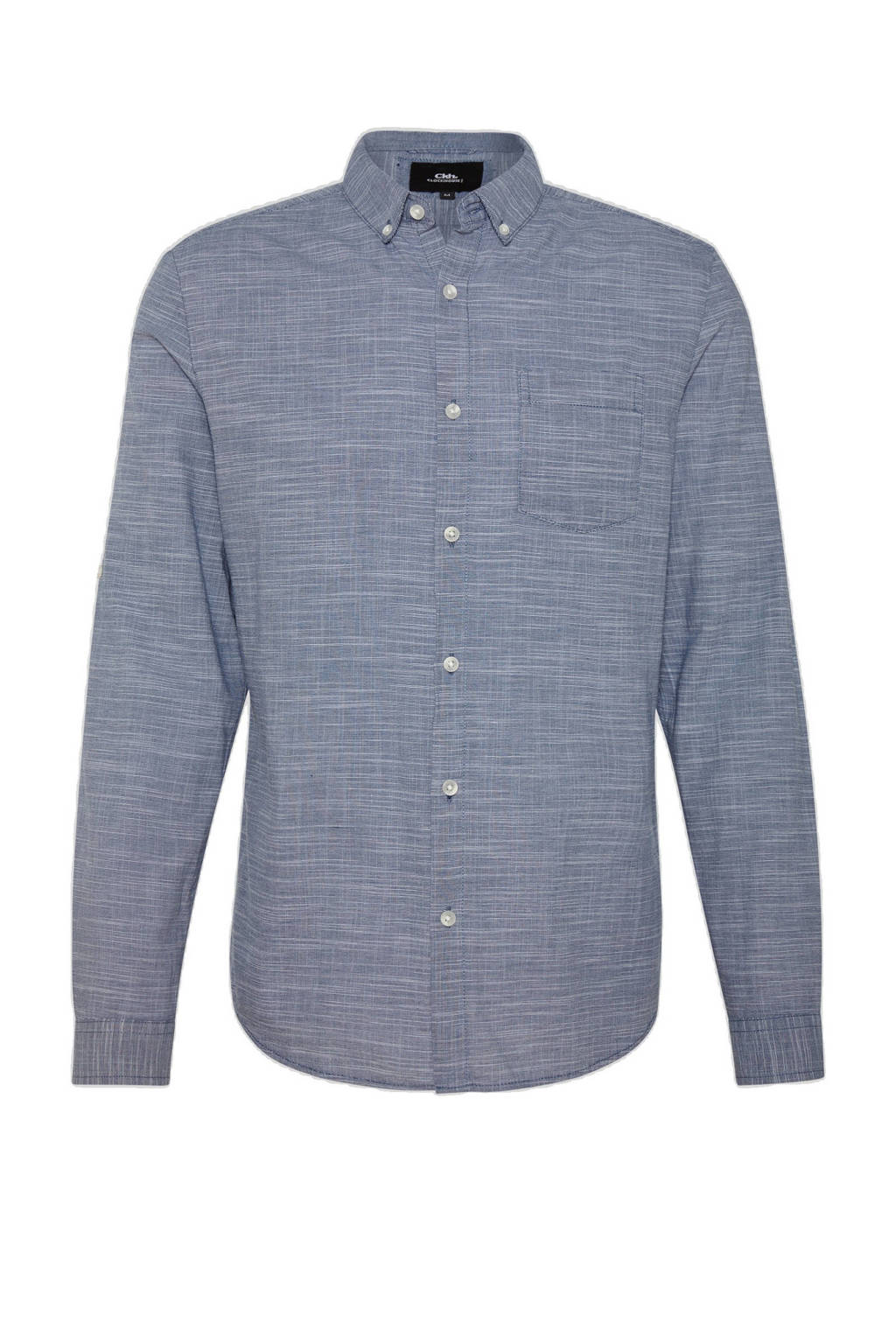 C&A Clockhouse gemêleerd slim fit overhemd blauw, Blauw