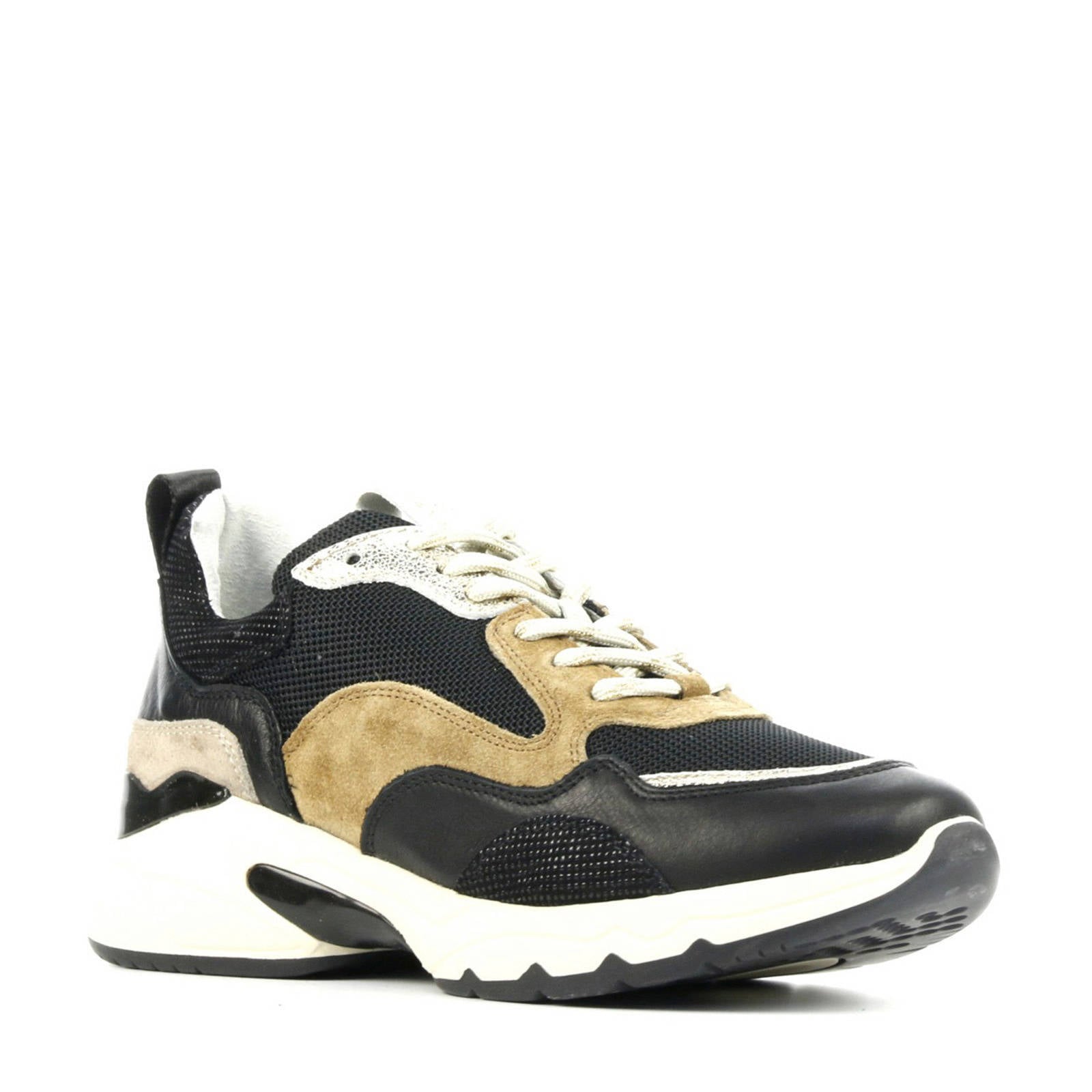 Via Vai 5408055 leren sneakers zwart/multi | wehkamp