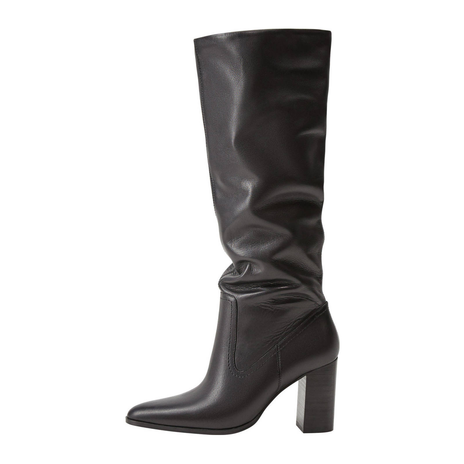 Leren laarzen met hak - Dames | Mango Nederland