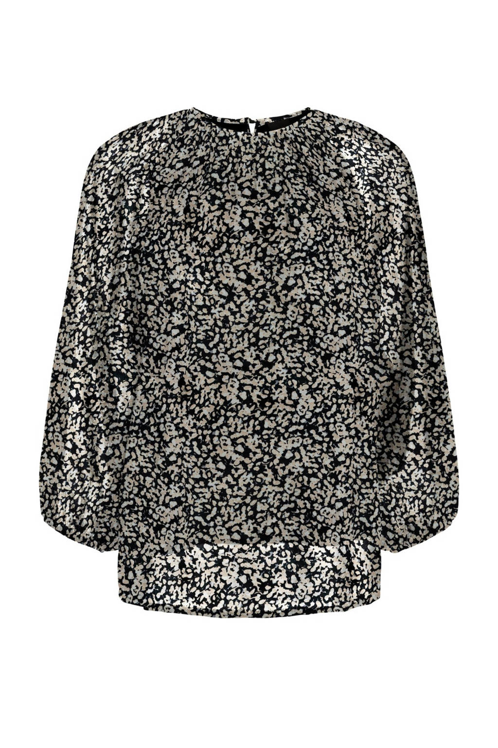 VERO MODA blouse met all over print zwart, Zwart