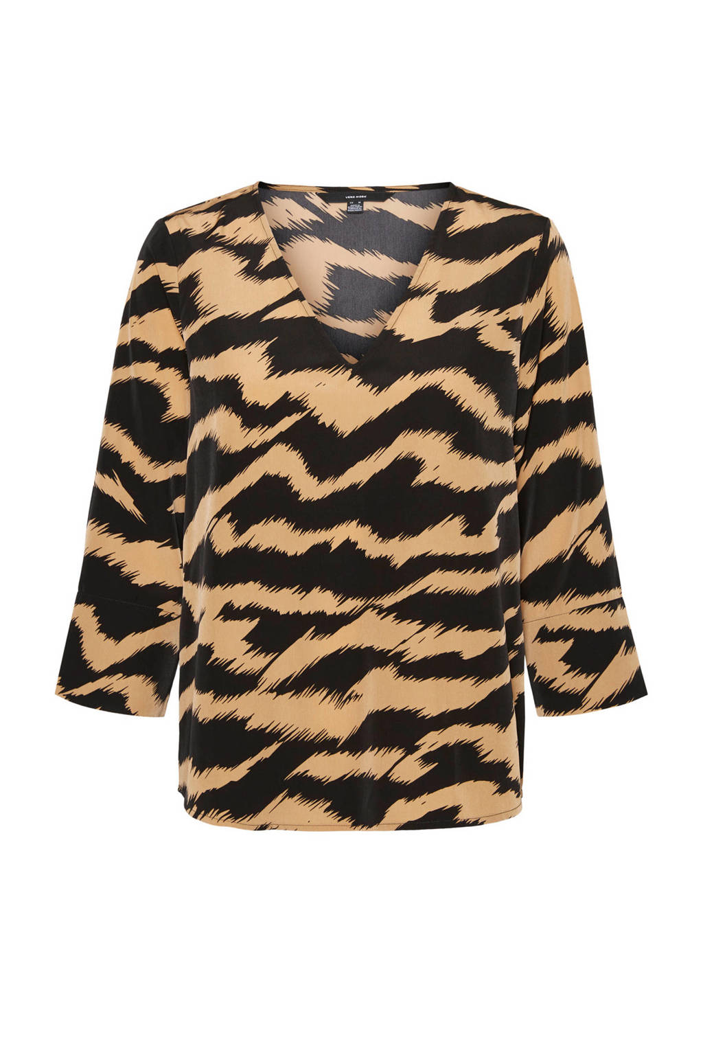 VERO MODA blouse met all over print bruin, Bruin