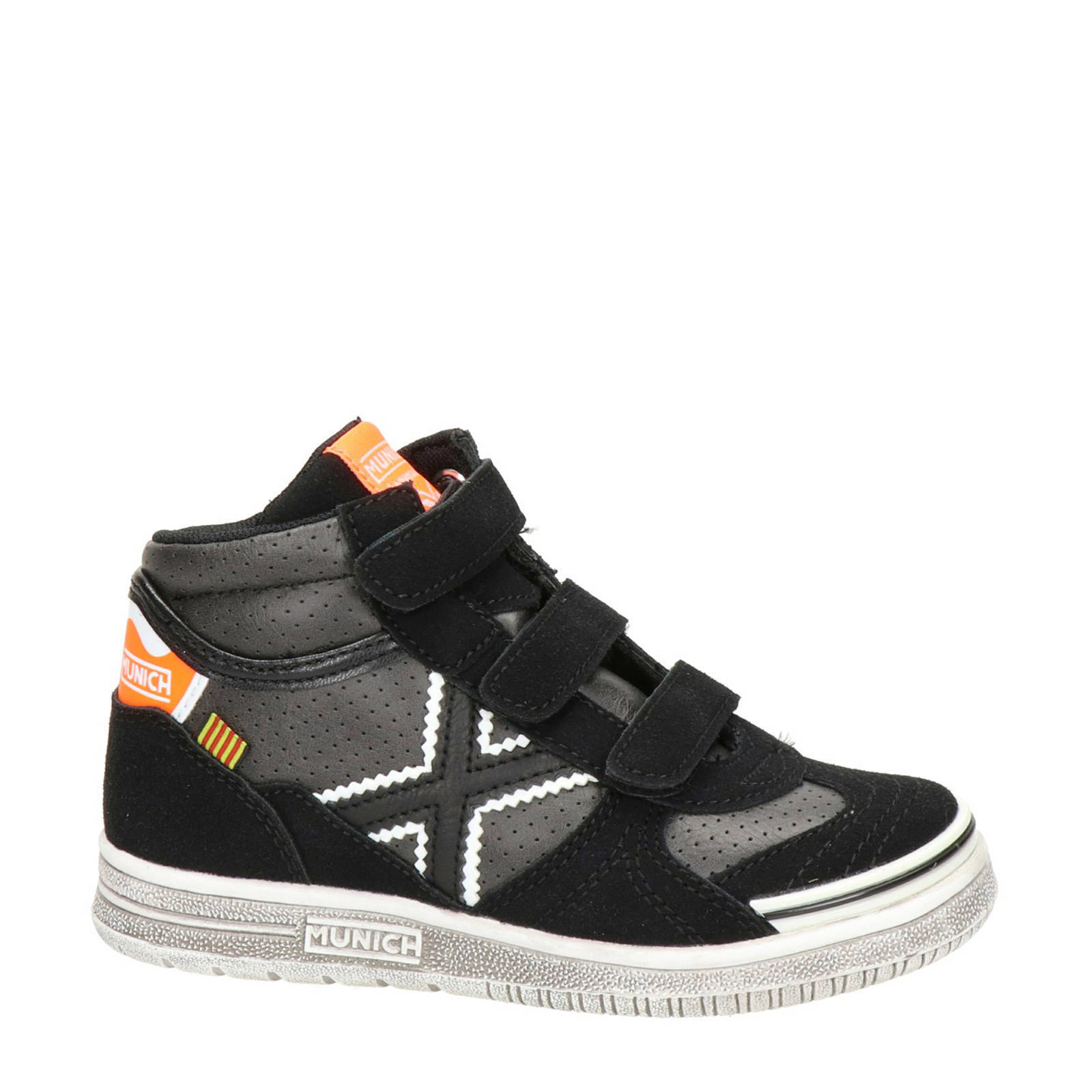 Munich hoge suède sneakers zwart | wehkamp