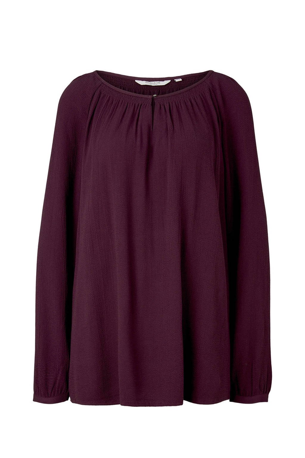 My True Me blouse met open detail donkerpaars, Donkerpaars