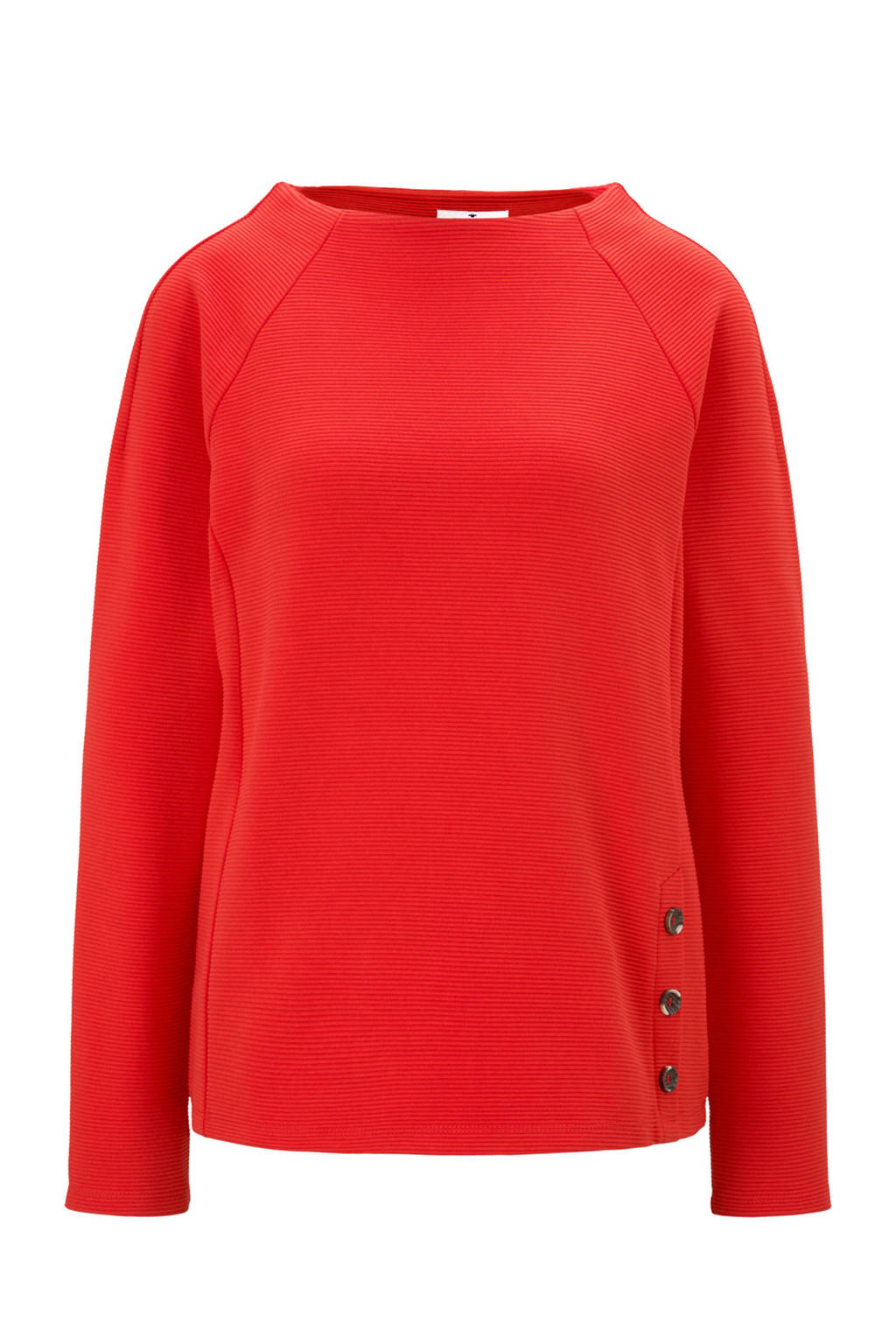 Tom Tailor sweater met textuur rood, Rood