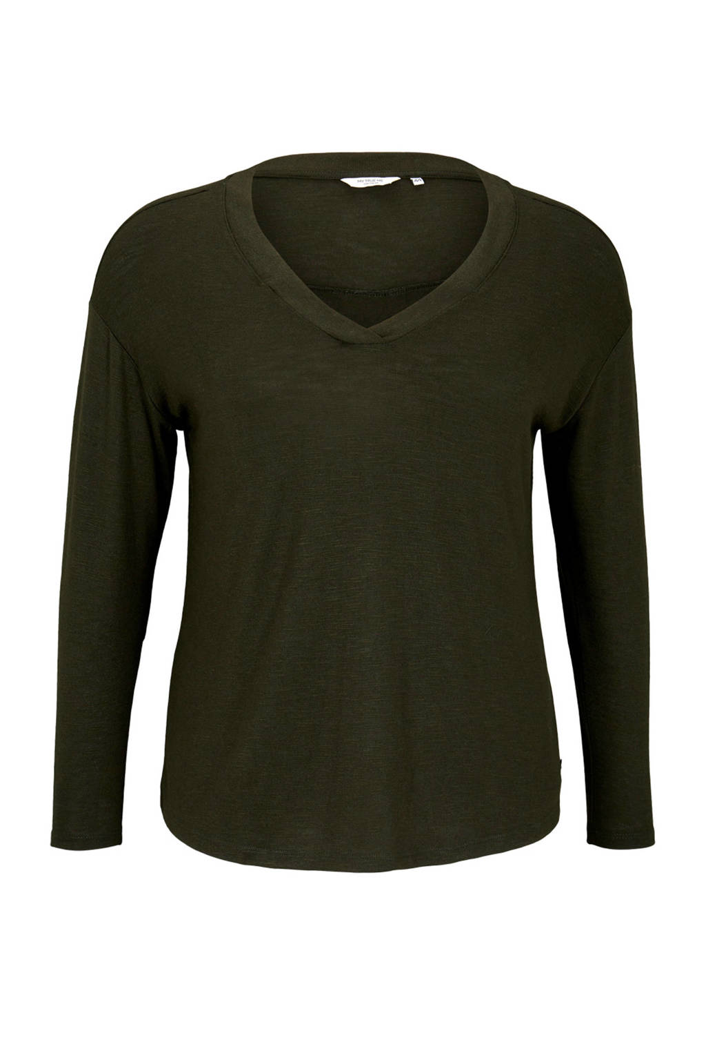 Tom Tailor My True Me gemêleerde longsleeve donkergroen, Donkergroen