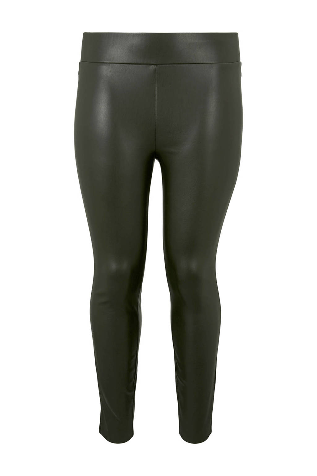 My True Me Plus Size imitatieleren legging donkergroen, Donkergroen