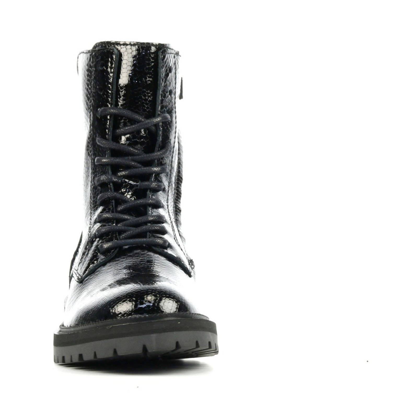 Hip H1003 lakleren veterboots zwart | wehkamp