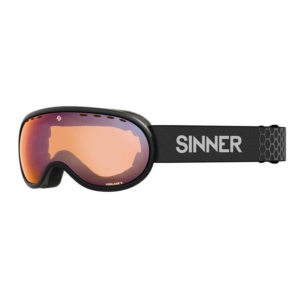 Sinner skibril Vorlage S mat zwart, Mat zwart