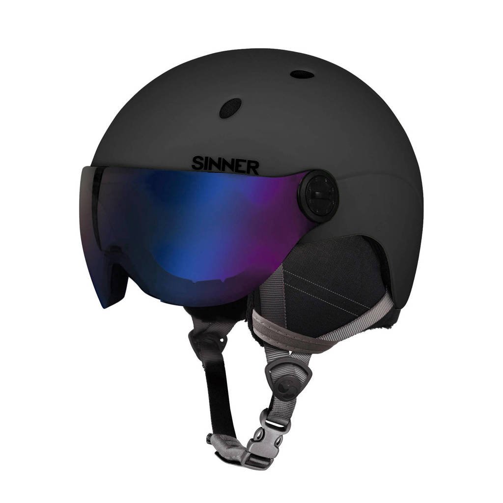 Sinner skihelm met vizier Titan Visor mat zwart, Mat zwart