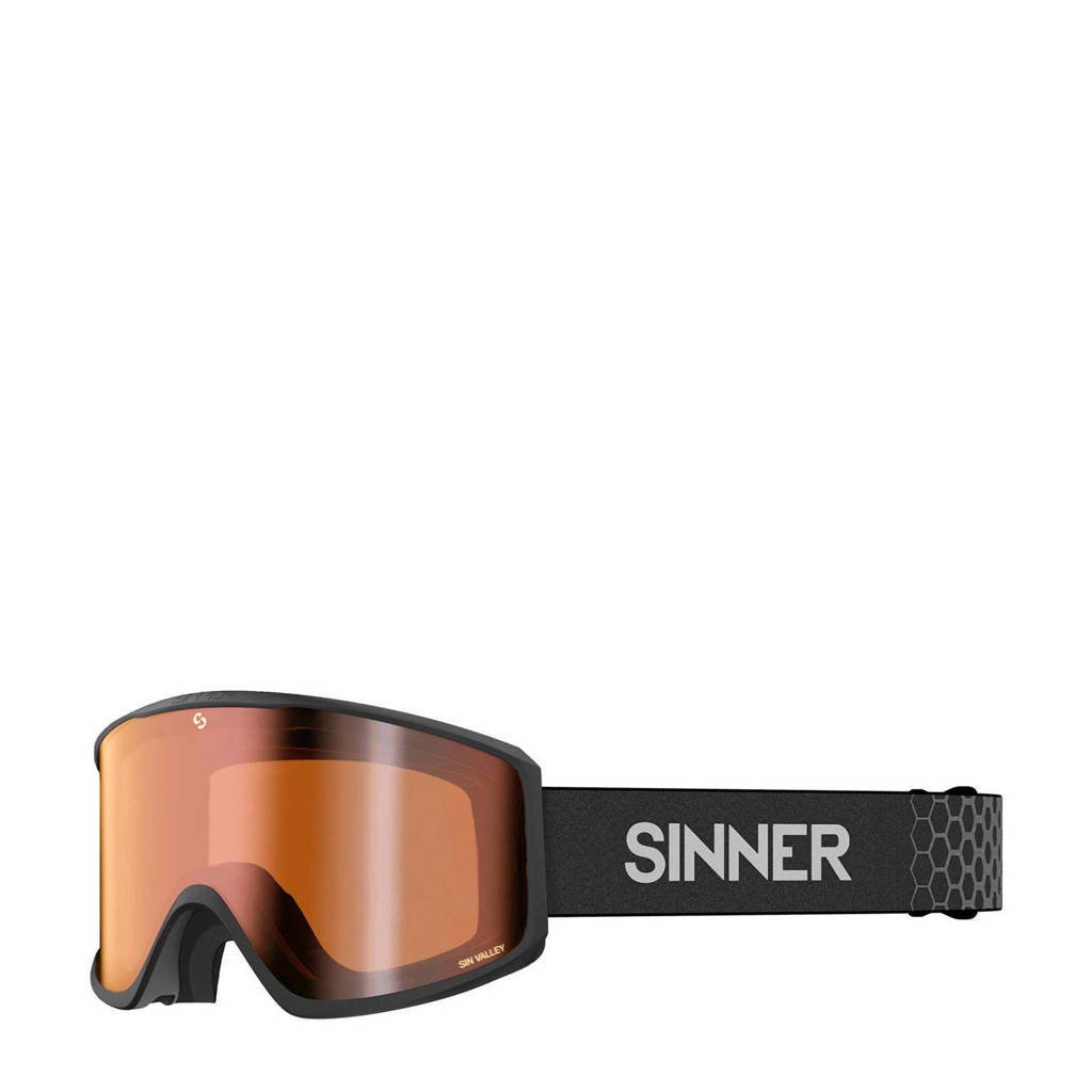 Sinner skibril Sin Valley mat zwart, Mat zwart