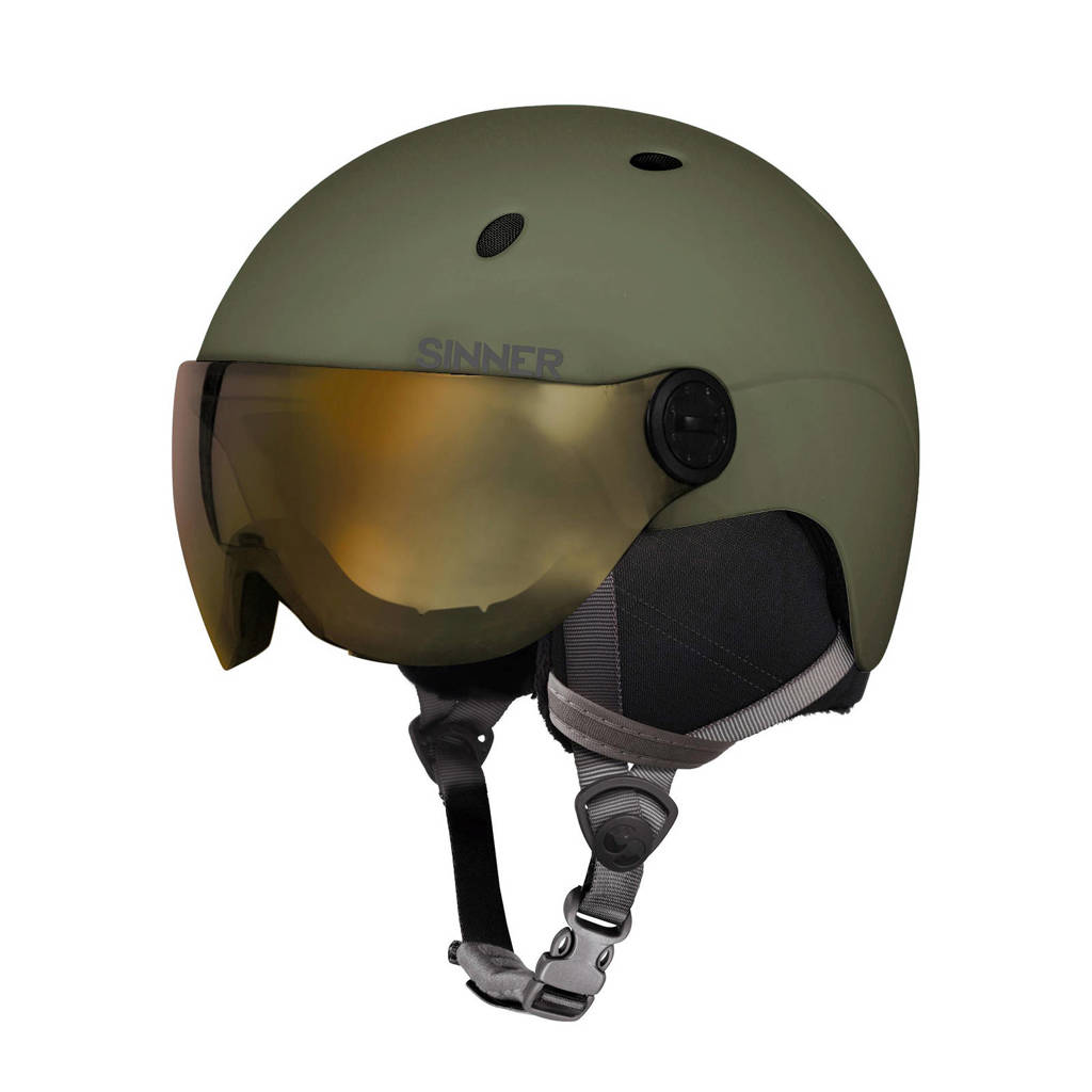 Sinner skihelm met vizier Titan Visor mat mosgroen, Mat mosgroen