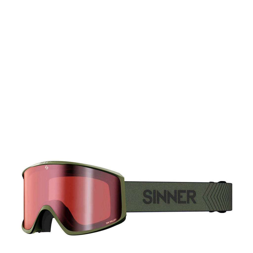 Sinner skibril Sin Valley mat mosgroen, Mat mosgroen