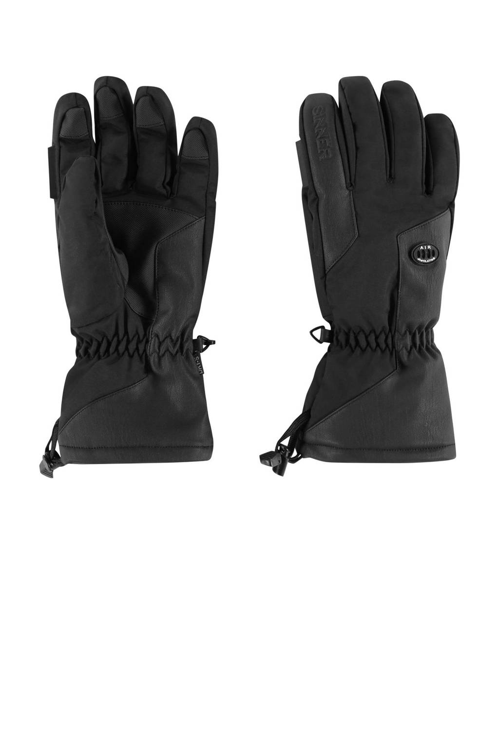 Sinner skihandschoenen Alps zwart, Zwart