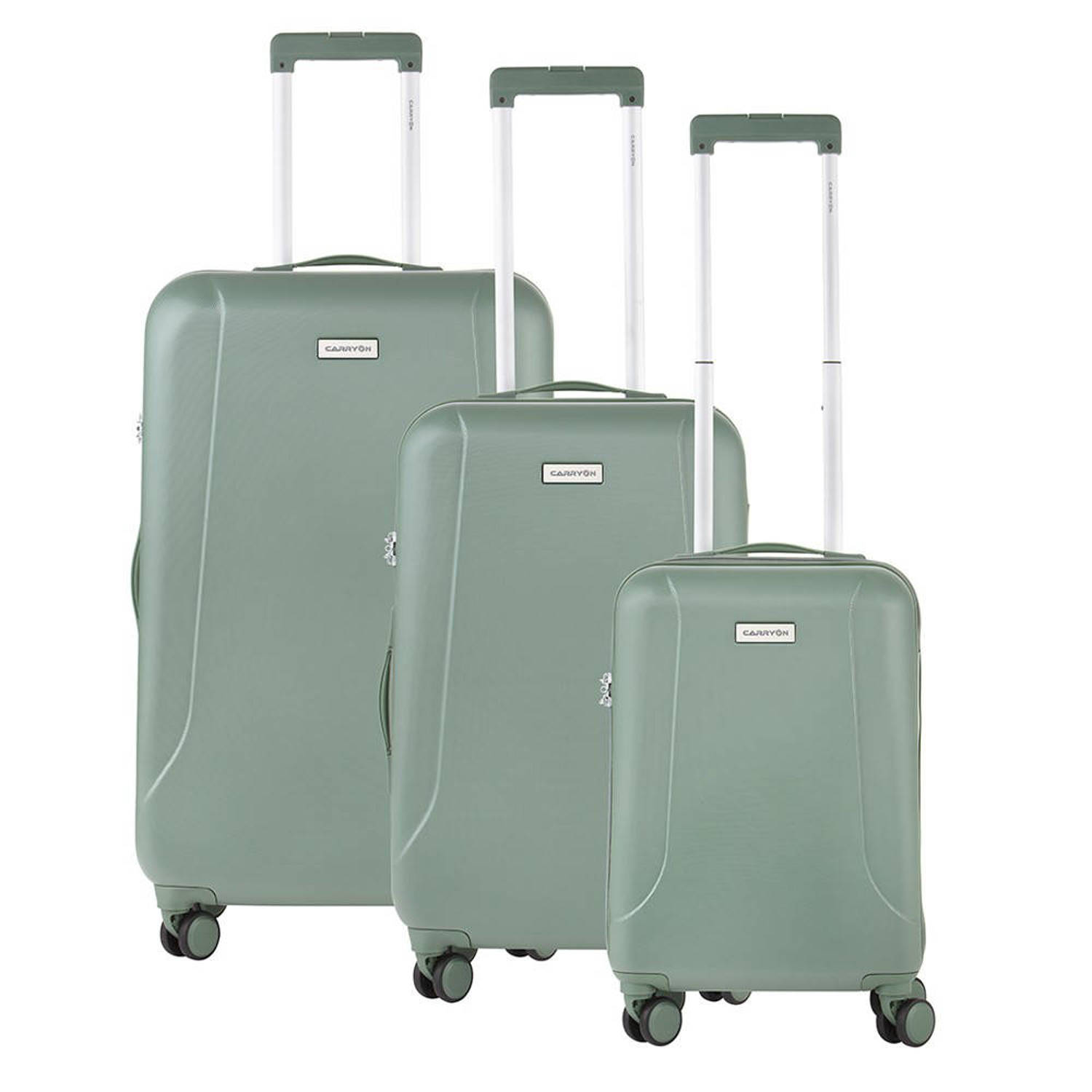 CarryOn trolleyset Skyhopper 3 stuks olijfgroen