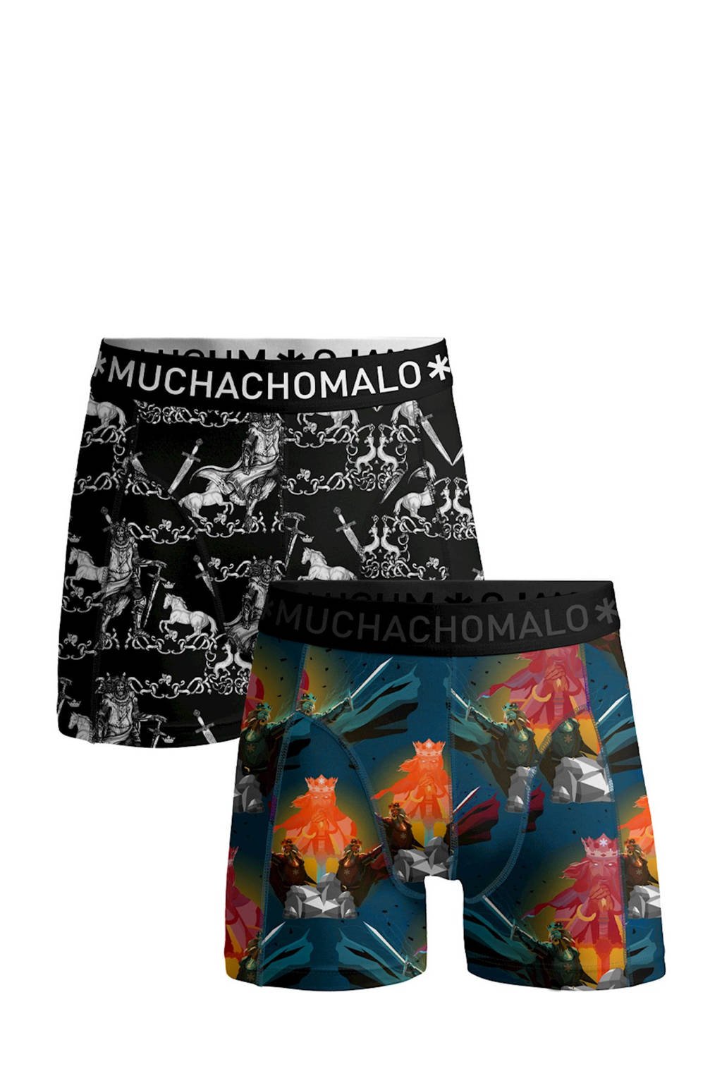 Muchachomalo boxershort King Arthur - set van 2, Zwart/blauw/multicolor