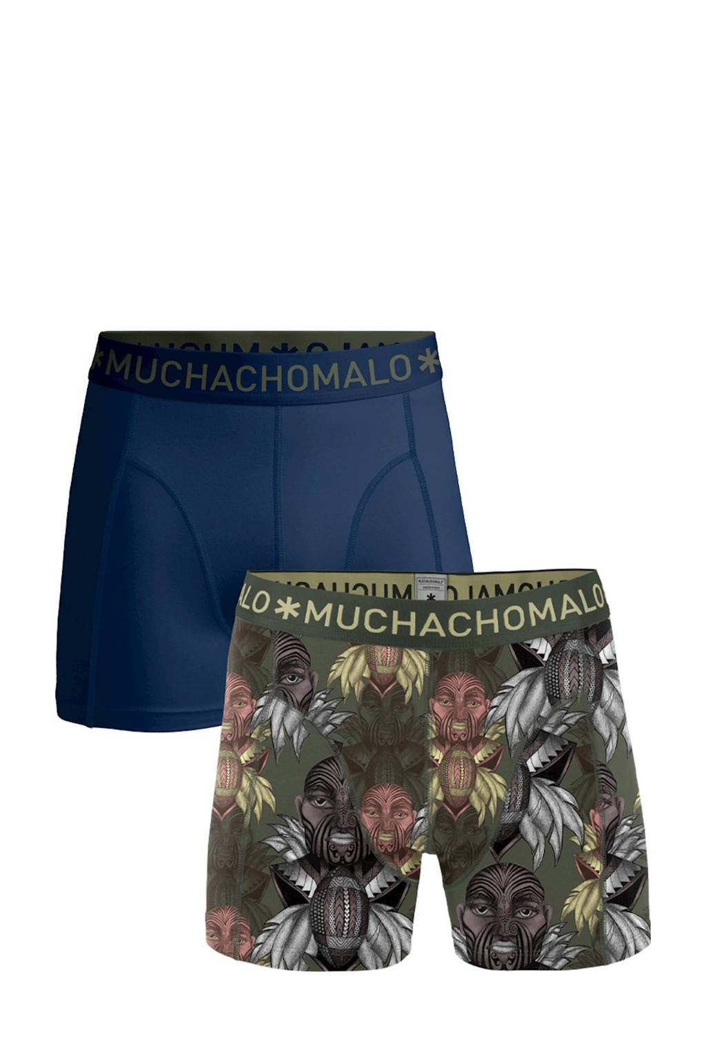 Muchachomalo boxershort King Maori - set van 2, Donkerblauw/groen