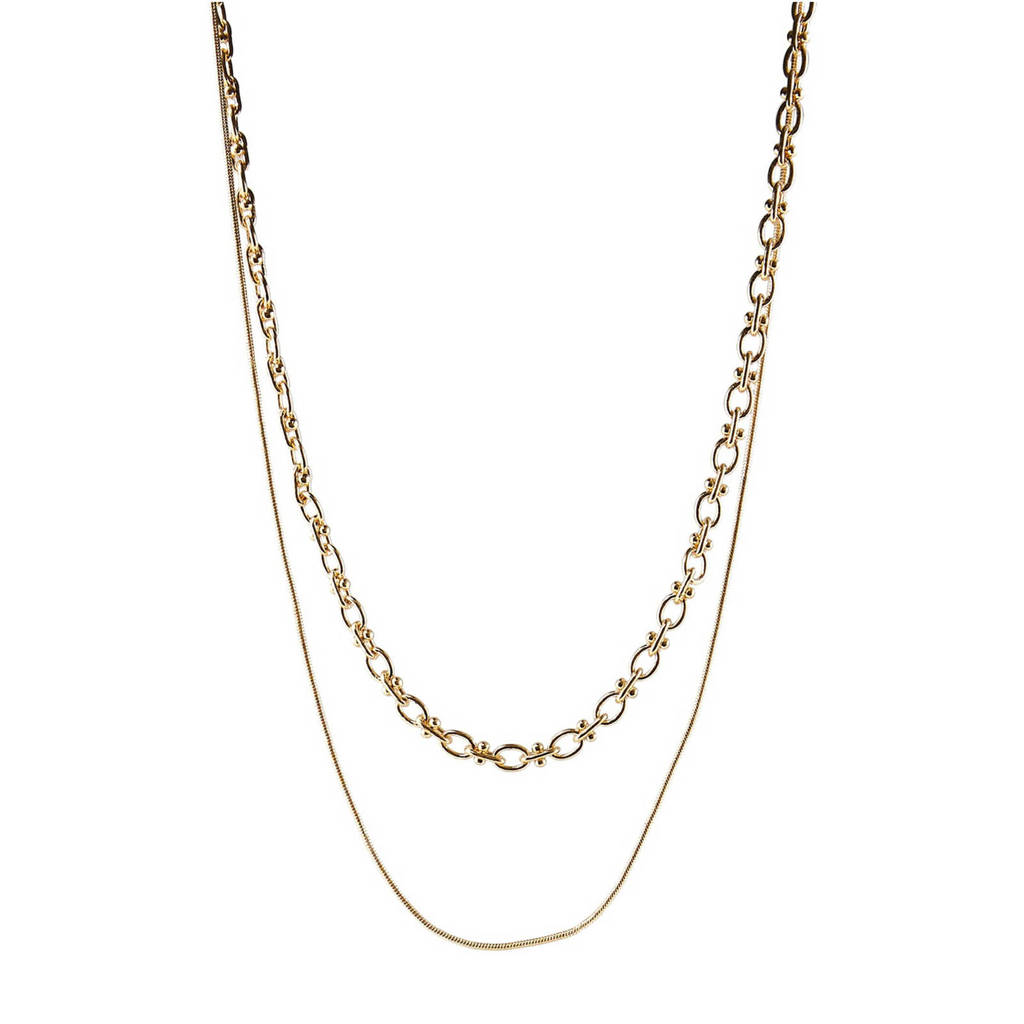PIECES ketting - set van 2 goudkleurig, Goudkleurig