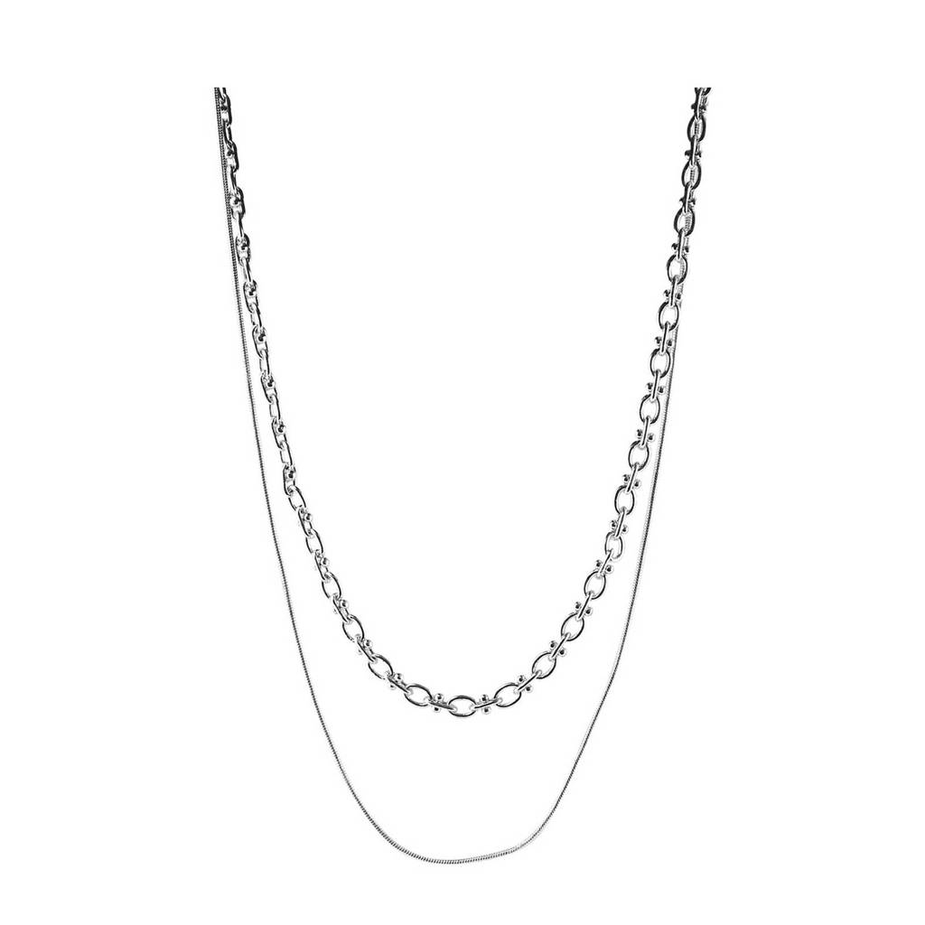 PIECES ketting - set van 2 zilverkleurig, Zilverkleurig