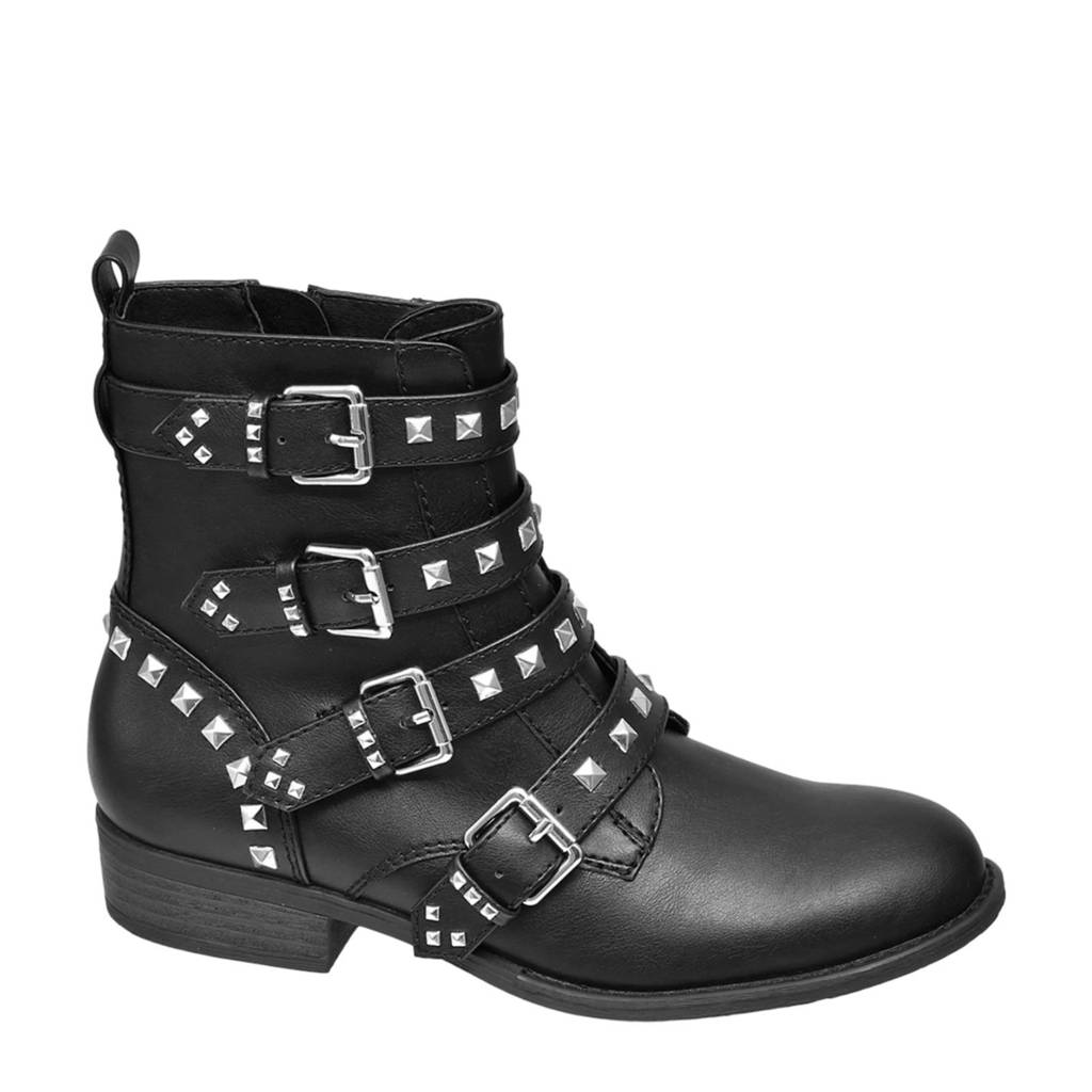 Graceland bikerboots met studs zwart wehkamp