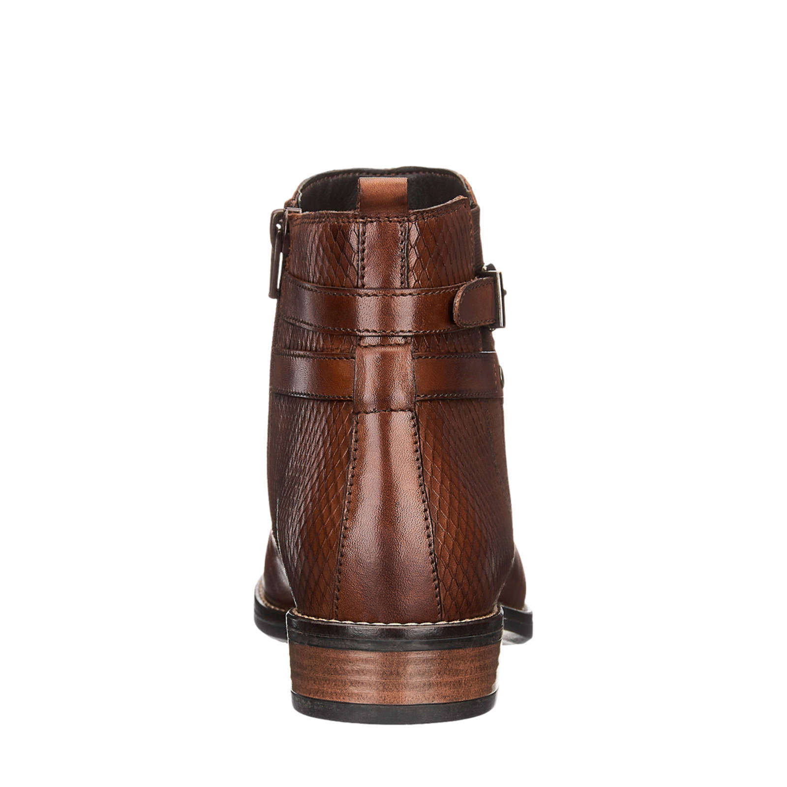 5th Avenue leren enkellaarzen met siergesp cognac | wehkamp