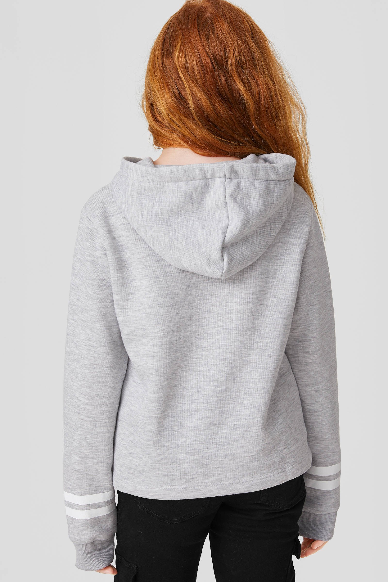 C&A hoodie met printopdruk lichtgrijs melangerood | wehkamp C&A hoodie met printopdruk lichtgrijs melangerood | wehkamp