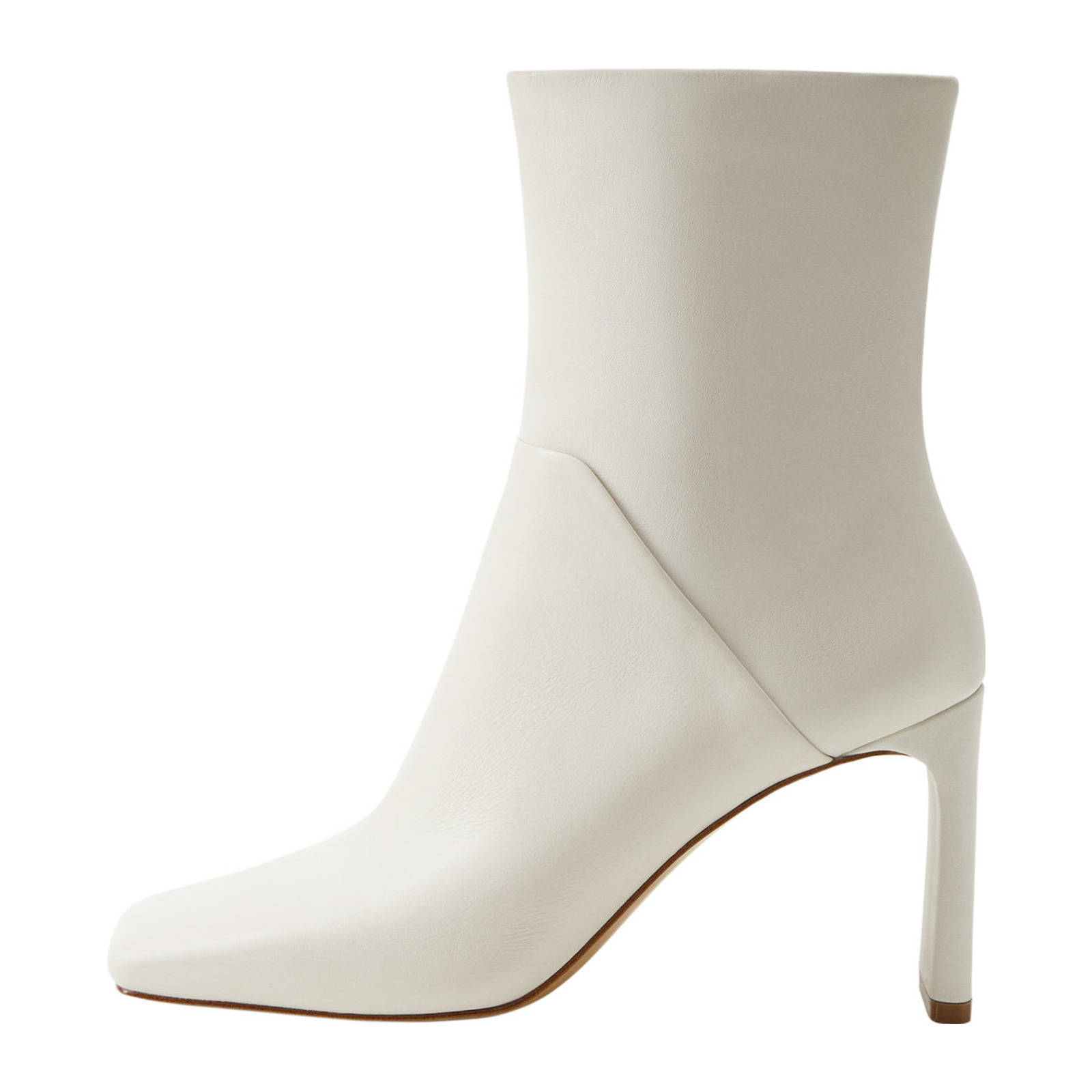 Mango leren enkellaarzen off white | wehkamp Mango leren enkellaarzen wit | wehkamp