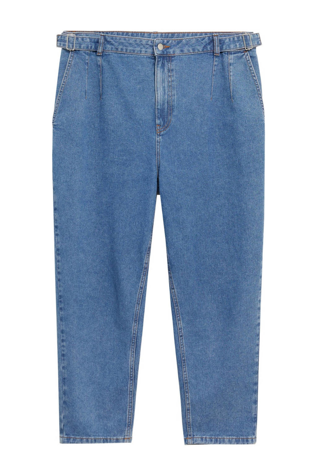 Mango Plus Size pushup mom jeans blauw wehkamp