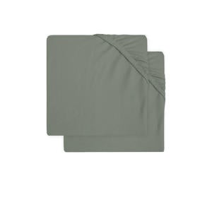 katoenen jersey ledikant hoeslaken 60x120cm - Ash green (set van 2)