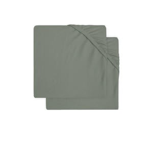 katoenen jersey ledikant hoeslaken 60x120cm - Ash green (set van 2)