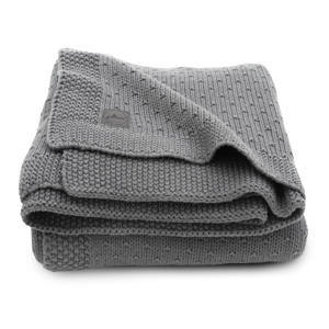 baby ledikant deken 100x150cm Bliss knit storm grey