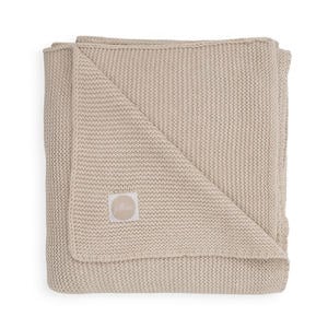 baby wiegdeken 75x100cm Basic knit nougat