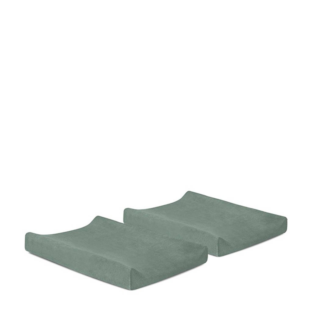 Jollein aankleedkussenhoes badstof 50x70cm - set van 2 ash green, Groen