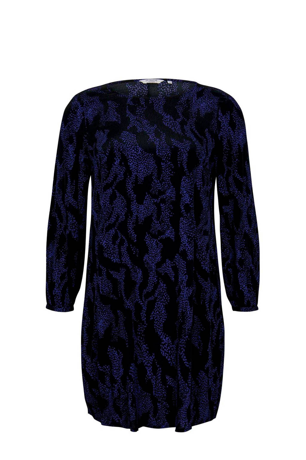 Tom Tailor My True Me jurk met all over print zwart/donkerblauw, Zwart/donkerblauw